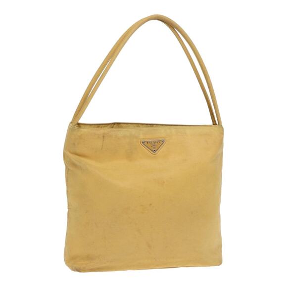 PRADA Tote Bag Nylon Yellow Silver - Picture 1 of 16